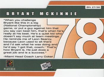 2002 Press Pass - Big Numbers #BN27 Bryant McKinnie Back