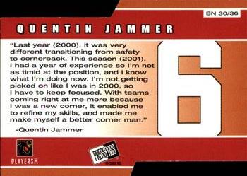 2002 Press Pass - Big Numbers #BN30 Quentin Jammer Back