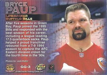 1996 Pacific Gridiron - Gems #GG-3 Bryce Paup Back