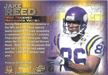 1996 Pacific Gridiron - Gems #GG-27 Jake Reed Back
