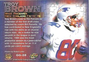 1996 Pacific Gridiron - Gems #GG-28 Troy Brown Back