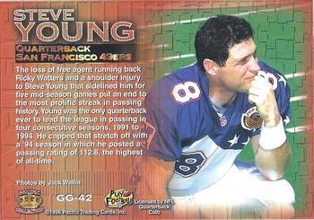 1996 Pacific Gridiron - Gems #GG-42 Steve Young Back
