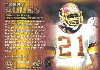 1996 Pacific Gridiron - Gems #GG-49 Terry Allen Back