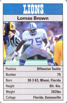 1987 Ace Fact Pack Detroit Lions #NNO Lomas Brown Front