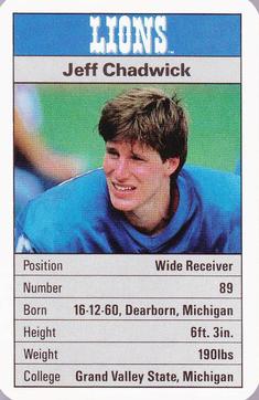 1987 Ace Fact Pack Detroit Lions #NNO Jeff Chadwick Front