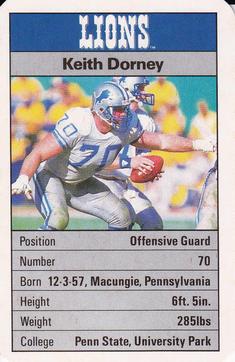 1987 Ace Fact Pack Detroit Lions #NNO Keith Dorney Front