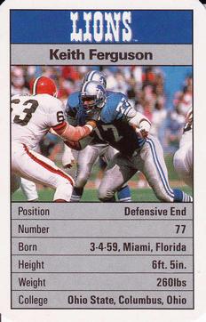 1987 Ace Fact Pack Detroit Lions #NNO Keith Ferguson Front