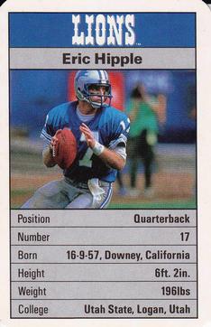 1987 Ace Fact Pack Detroit Lions #NNO Eric Hipple Front