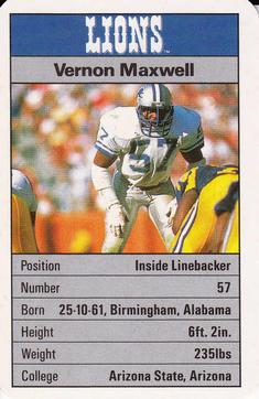 1987 Ace Fact Pack Detroit Lions #NNO Vernon Maxwell Front