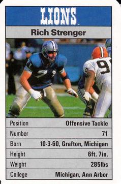 1987 Ace Fact Pack Detroit Lions #NNO Rich Strenger Front