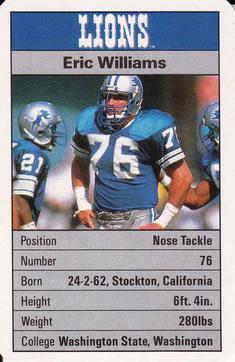 1987 Ace Fact Pack Detroit Lions #NNO Eric Williams Front