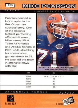2002 Press Pass - Torquers #T35 Mike Pearson Back