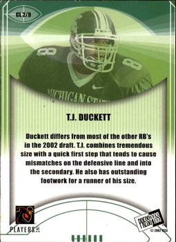 2002 Press Pass JE - Class of 2002 #CL2 T.J. Duckett Back