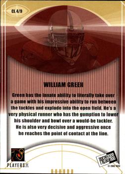 2002 Press Pass JE - Class of 2002 #CL4 William Green Back
