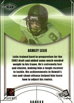 2002 Press Pass JE - Class of 2002 #CL6 Ashley Lelie Back