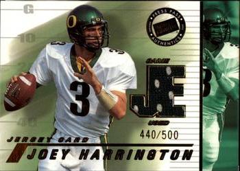2002 Press Pass JE - Game Used Jerseys #JE/JH Joey Harrington Front