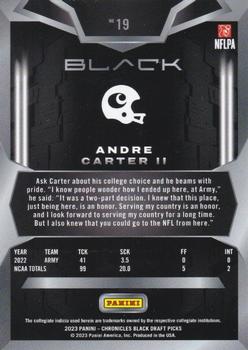 2023 Panini Chronicles Draft Picks - Black #19 Andre Carter II Back