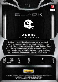 2023 Panini Chronicles Draft Picks - Black Green #19 Andre Carter II Back