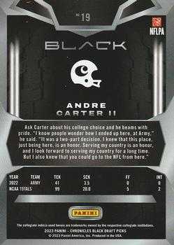 2023 Panini Chronicles Draft Picks - Black Orange #19 Andre Carter II Back