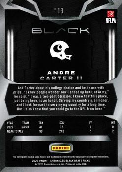 2023 Panini Chronicles Draft Picks - Black Red #19 Andre Carter II Back