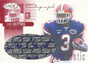 2002 SAGE - Autographs Red #A36 Lito Sheppard Front