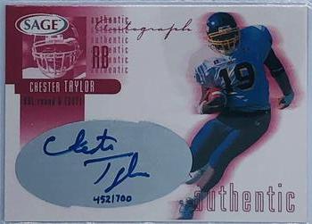 2002 SAGE - Autographs Red #A41 Chester Taylor Front