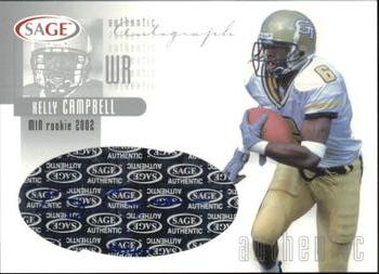 2002 SAGE - Autographs Silver #A4 Kelly Campbell Front