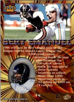 1996 Pacific Invincible #I-6 Bert Emanuel Back