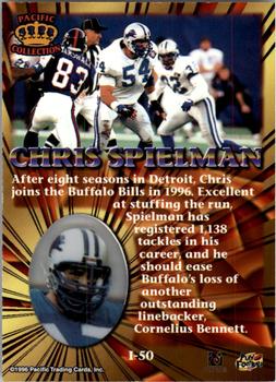1996 Pacific Invincible #I-50 Chris Spielman Back