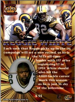 1996 Pacific Invincible #I-55 Reggie White Back