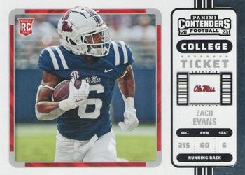 2023 Panini Chronicles Draft Picks - Contenders College Ticket #9 Zach Evans Front