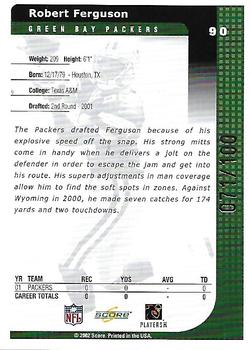 2002 Score - Final Score #90 Robert Ferguson Back