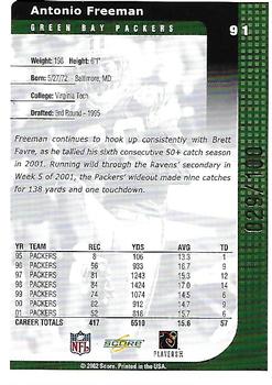 2002 Score - Final Score #91 Antonio Freeman Back