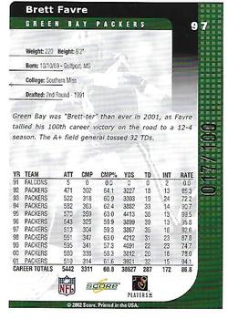 2002 Score - Final Score #97 Brett Favre Back