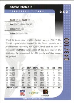 2002 Score - Final Score #242 Steve McNair Back
