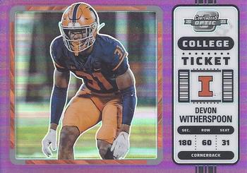 2023 Panini Chronicles Draft Picks - Contenders Optic Purple #20 Devon Witherspoon Front