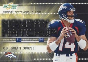 2002 Score - Monday Matchup #MM-1 Brian Griese Front