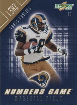 2002 Score - Numbers Game #NG-14 Marshall Faulk Front