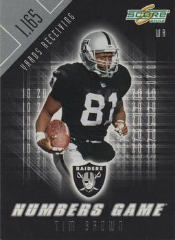 2002 Score - Numbers Game #NG-27 Tim Brown Front