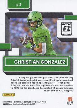 2023 Panini Chronicles Draft Picks - Donruss Optic Rated Rookies #8 Christian Gonzalez Back