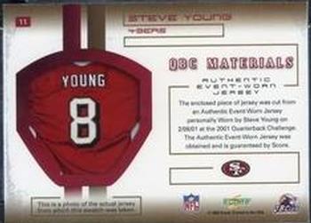 2002 Score - QBC Materials #11 Steve Young Back
