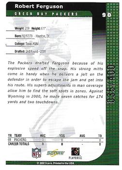 2002 Score - Scorecard #90 Robert Ferguson Back
