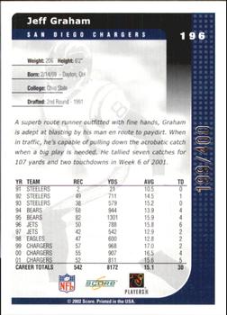 2002 Score - Scorecard #196 Jeff Graham Back