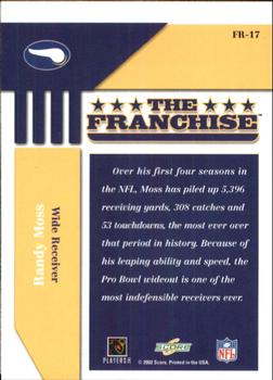 2002 Score - The Franchise #FR-17 Randy Moss Back