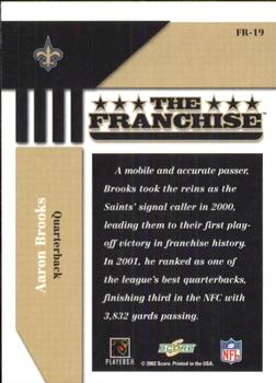 2002 Score - The Franchise #FR-19 Aaron Brooks Back