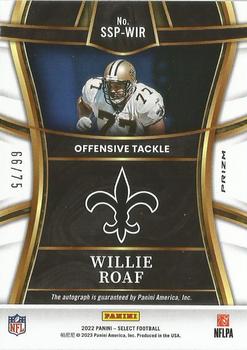 2022 Panini Select - Select Signatures Red Prizm #SSP-WIR Willie Roaf Back
