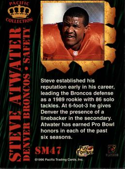 1996 Pacific Invincible - Smash-Mouth #SM47 Steve Atwater Back