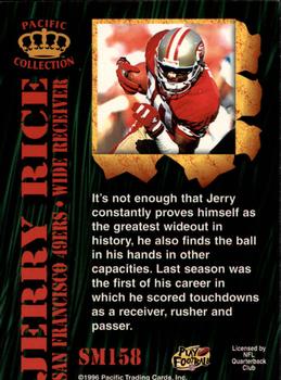 1996 Pacific Invincible - Smash-Mouth #SM158 Jerry Rice Back