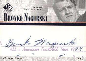 2002 SP Legendary Cuts - Autograph Cuts #LC-BN Bronko Nagurski Front