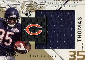 2002 SPx - Winning Materials Gold #WM-AT Anthony Thomas Front